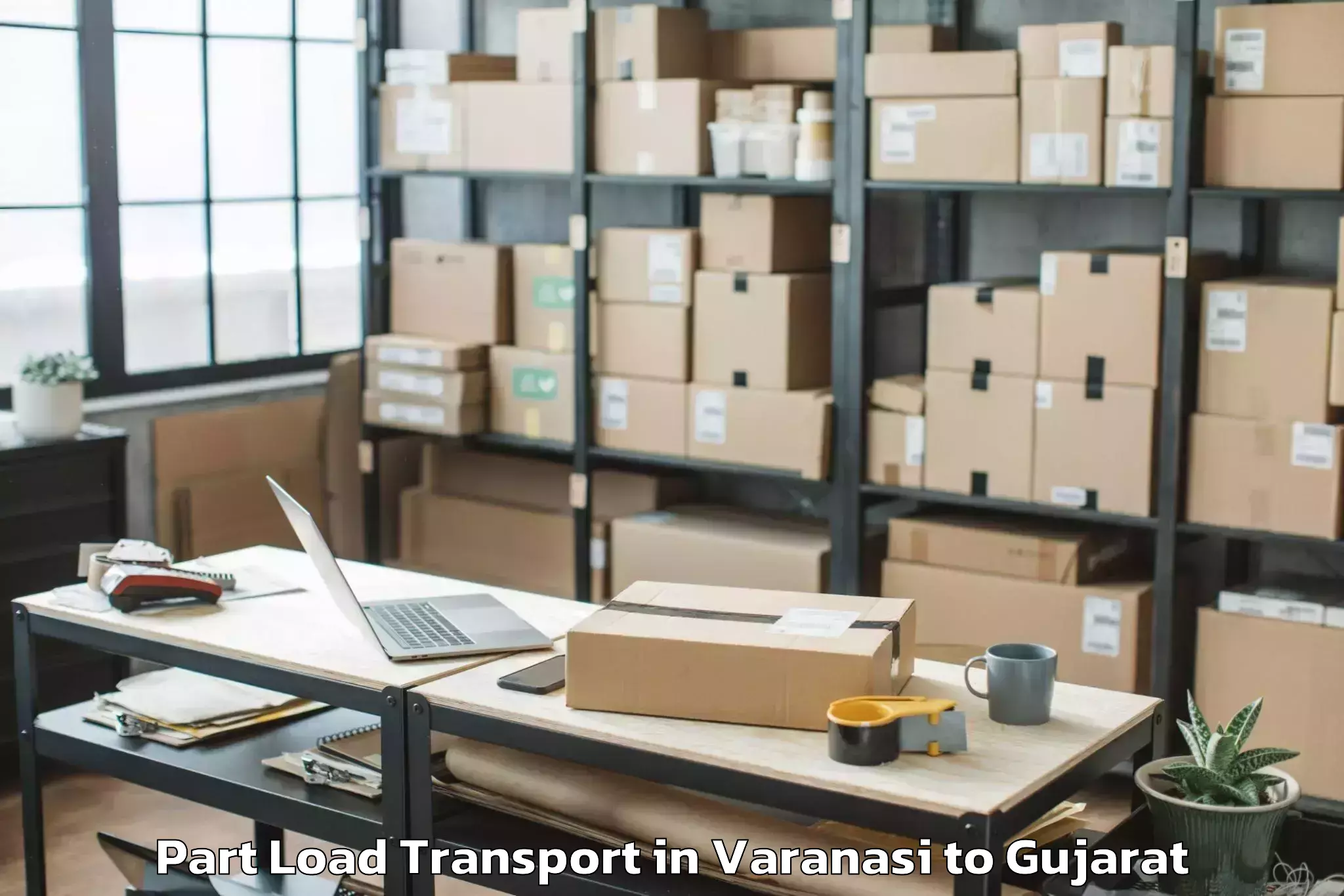 Top Varanasi to Ranavav Part Load Transport Available